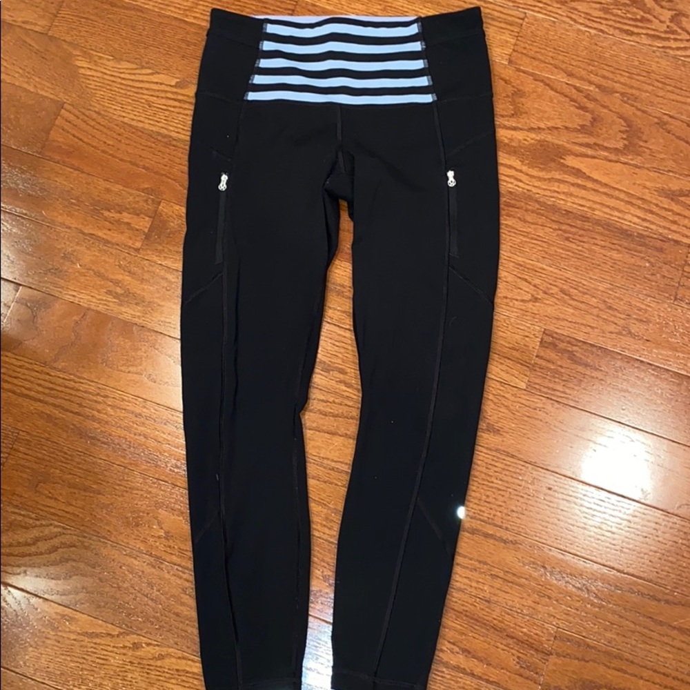 Lululemon Winter Running Tights w/ Purple Stripes